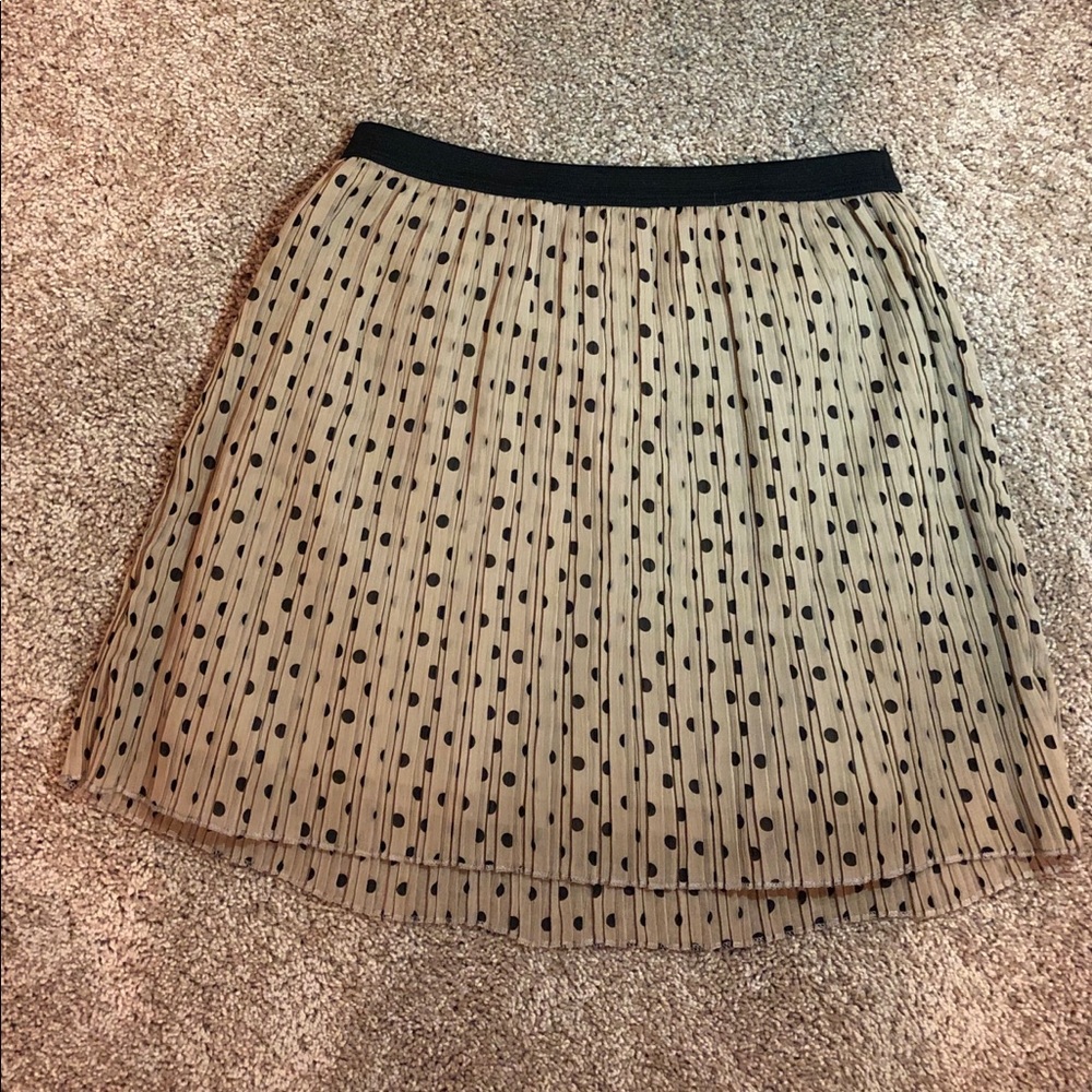 Tan skirt with black polka dots